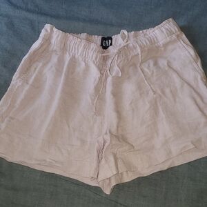 GAP Women's Light Lilac Linen-Blend Shorts M